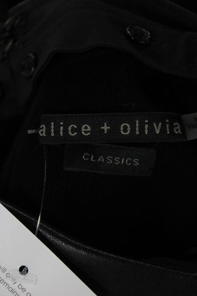 Alice + Olivia Unisex Collared Black Pullover Zip Long Sleeve Size M