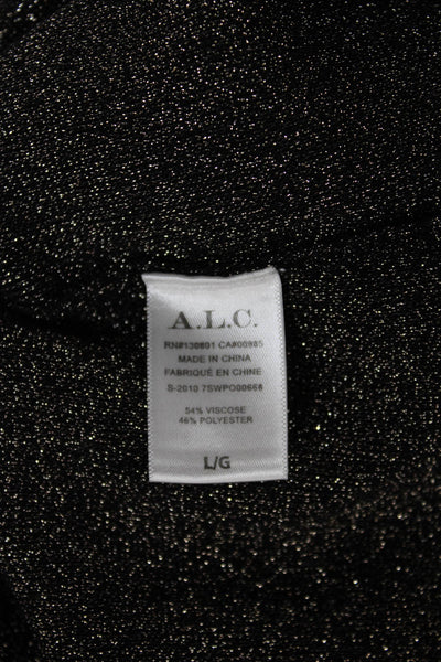 A.L.C. Unisex Dark Gray Mock Neck Pullover Sweater Long Sleeve Size L