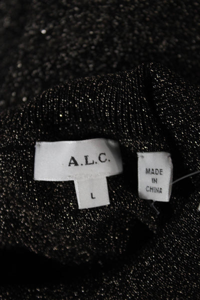 A.L.C. Unisex Dark Gray Mock Neck Pullover Sweater Long Sleeve Size L