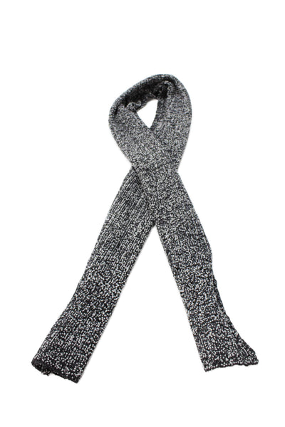 Dior Womens Textured Rectangular Neck Scarf Black Size 82X13"