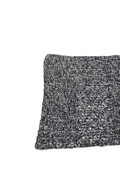 Dior Womens Textured Rectangular Neck Scarf Black Size 82X13"