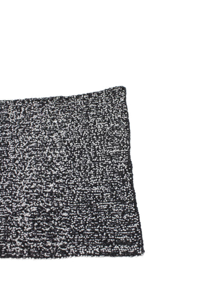 Dior Womens Textured Rectangular Neck Scarf Black Size 82X13"