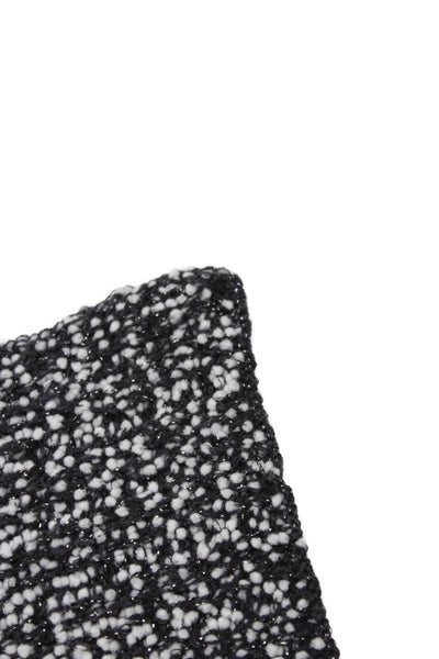 Dior Womens Textured Rectangular Neck Scarf Black Size 82X13"