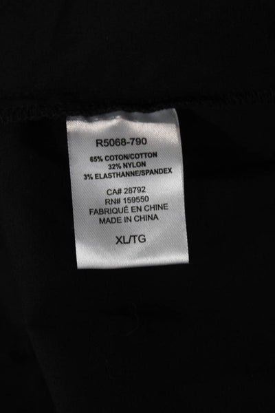 Renuar Womens Basic Collared Button-Up Long Sleeve Black Top Size XL