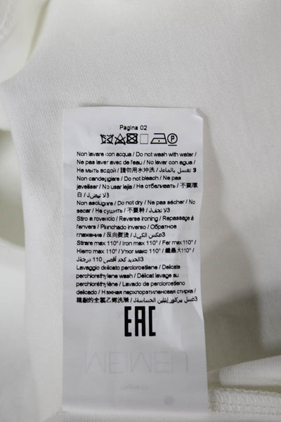 Meimeij Womens White Crew Neck Short Sleeve T-Shirt Viscose Size 44