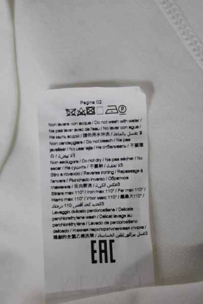 Meimeij Womens Basic T-Shirt White Cotton Crew Neck Short Sleeve Army Size 40