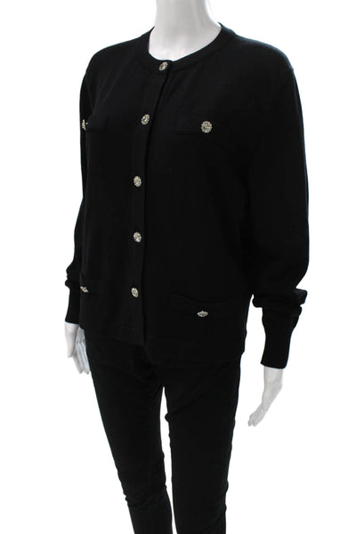 Aldo Martins Unisex Cardigan Black Crew Neck Button Size 2XL