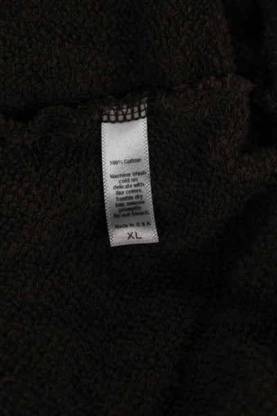 Set Unisex Pullover Sweatshirt Brown 100% Cotton Crew Neck Long Sleeve Size XL