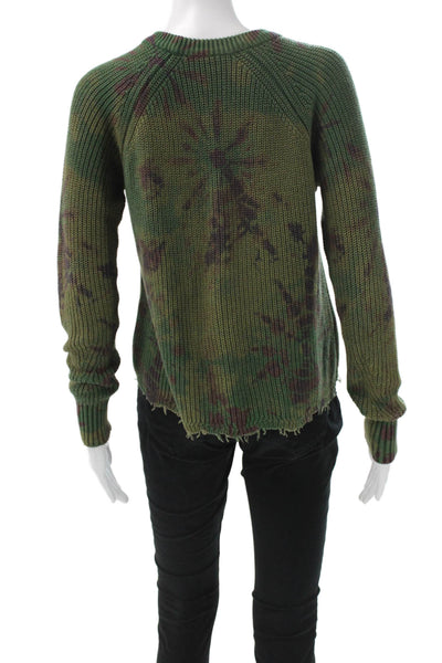 Cotton By Autumn Cashmere Unisex Green Camouflage Crewneck Pullover Size S