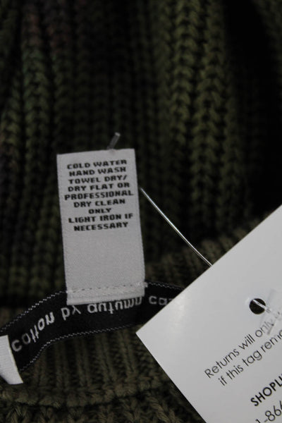 Cotton By Autumn Cashmere Unisex Green Camouflage Crewneck Pullover Size S