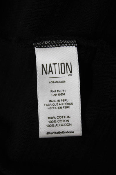 Nation LTD Womens Black Collared Sleeveless Button-Up Cotton Top Size XS