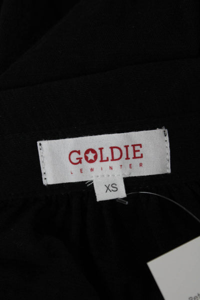 Goldie Womens Black Pima Cotton Collared Button-Up Blouse Long Sleeve Size XS