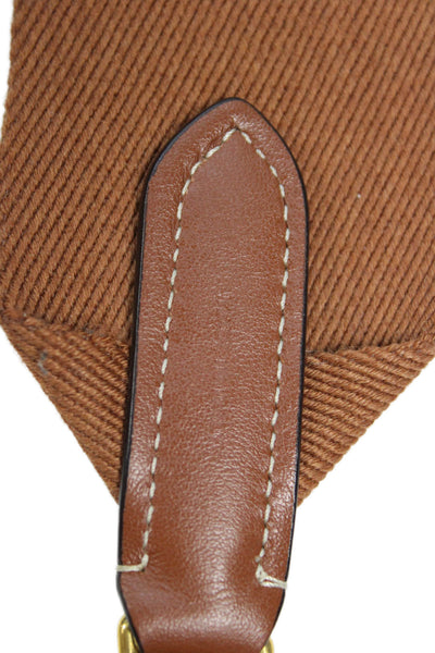 Celine Womens Leather Trim Shoulder Handbag Strap Brown