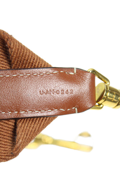 Celine Womens Leather Trim Shoulder Handbag Strap Brown