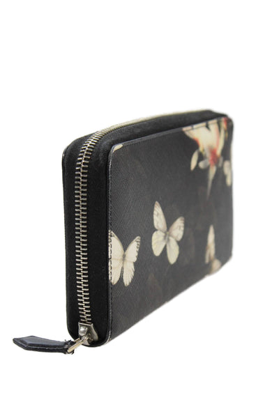 Givenchy Womens Leather Floral Butterfly Print Wallet Black