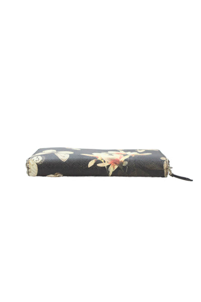 Givenchy Womens Leather Floral Butterfly Print Wallet Black