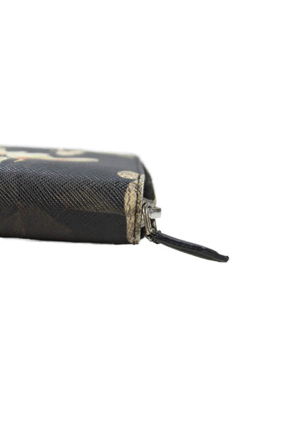 Givenchy Womens Leather Floral Butterfly Print Wallet Black
