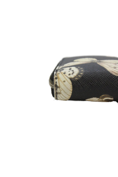 Givenchy Womens Leather Floral Butterfly Print Wallet Black