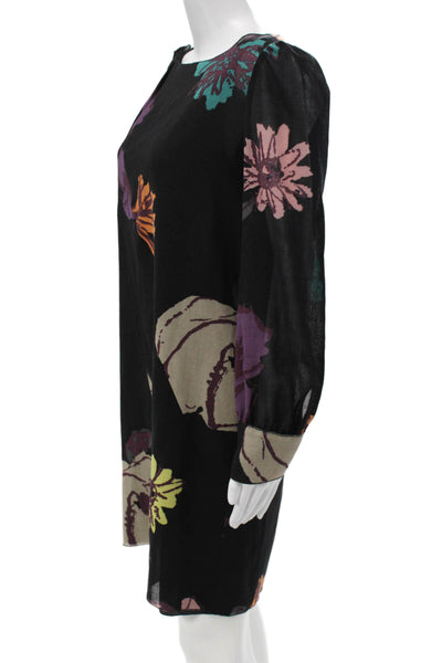 M Missoni Women Black Shift Dress Long Sleeve Wool Size 10