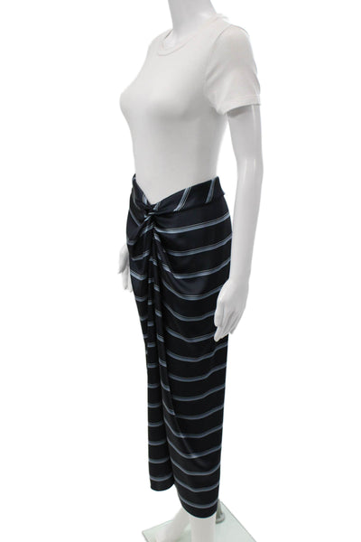 Vince Womens Wrap Maxi Striped Black Polyester Skirt Size 8