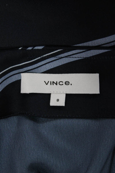 Vince Womens Wrap Maxi Striped Black Polyester Skirt Size 8