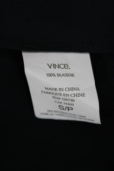 Vince Womens Kimono Blouse Black 100% Silk Short Sleeve Size S