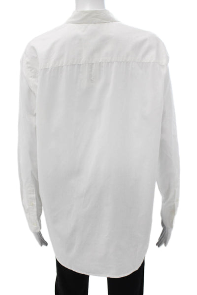 Madewell Women White Collared Button-Up Long Sleeve 100% Cotton Size S