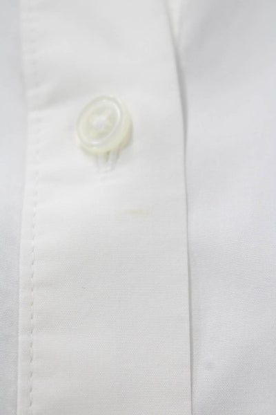 Madewell Women White Collared Button-Up Long Sleeve 100% Cotton Size S
