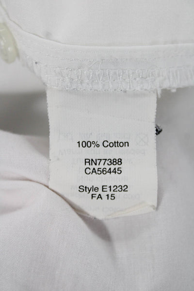 Madewell Women White Collared Button-Up Long Sleeve 100% Cotton Size S