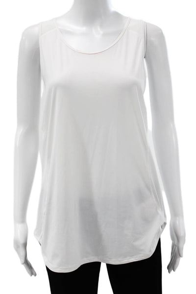 Lululemon Womens White Basic Tank Nylon Blend Round Neck Size 8