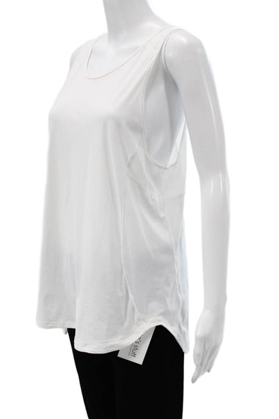 Lululemon Womens White Basic Tank Nylon Blend Round Neck Size 8