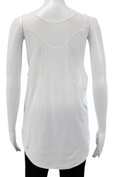 Lululemon Womens White Basic Tank Nylon Blend Round Neck Size 8
