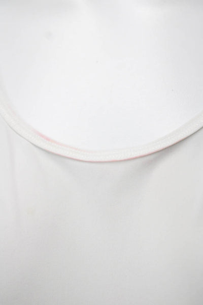 Lululemon Womens White Basic Tank Nylon Blend Round Neck Size 8