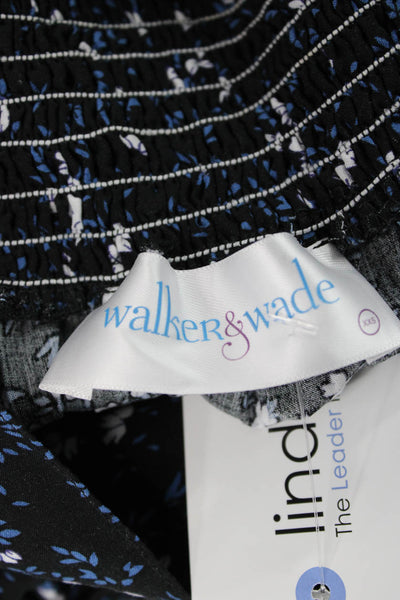 Walker & Wade Women Black Floral Maxi Peasant Skirt 100% Rayon Size 2XS