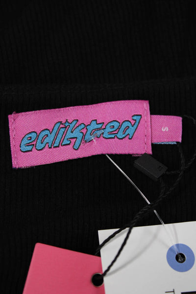 Edikted Women Cropped Camisole Black Square Neck 90s Size S