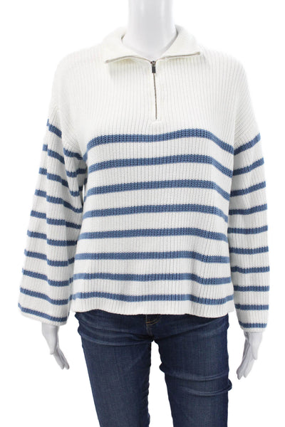 Edikted Unisex Collared Striped Cotton Pullover Zip Size XS
