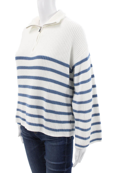 Edikted Unisex Collared Striped Cotton Pullover Zip Size XS