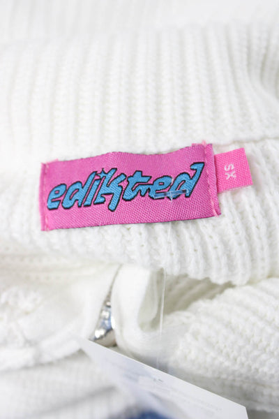 Edikted Unisex Collared Striped Cotton Pullover Zip Size XS