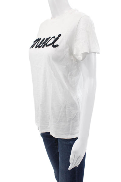Cinq A Sept Women White Basic Short Sleeve Crewneck 100% Cotton Tee Size XS