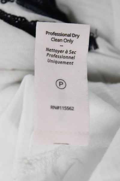 Cinq A Sept Women White Basic Short Sleeve Crewneck 100% Cotton Tee Size XS
