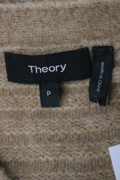 Theory Unisex Beige Striped V Neck Button Cardigan Long Sleeve Size XS