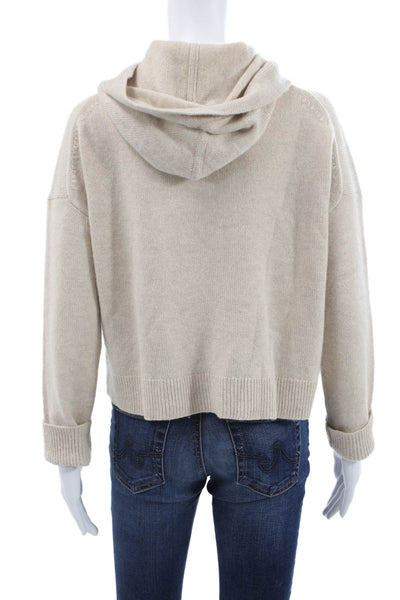 Theory Womens Pullover Hoodie Beige Wool Long Sleeve Size S