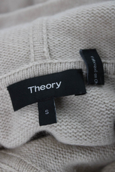 Theory Womens Pullover Hoodie Beige Wool Long Sleeve Size S