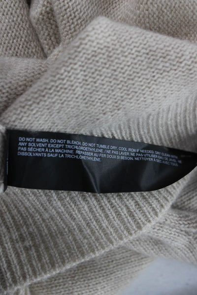 Theory Womens Pullover Hoodie Beige Wool Long Sleeve Size S