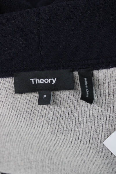 Theory Women Dark Blue Wool Blend Coatigan Long Sleeve Petite Size XS