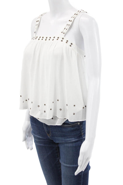 Ramy Brook Women Silk Camisole Bohemian White Sleeveless Spring Size S