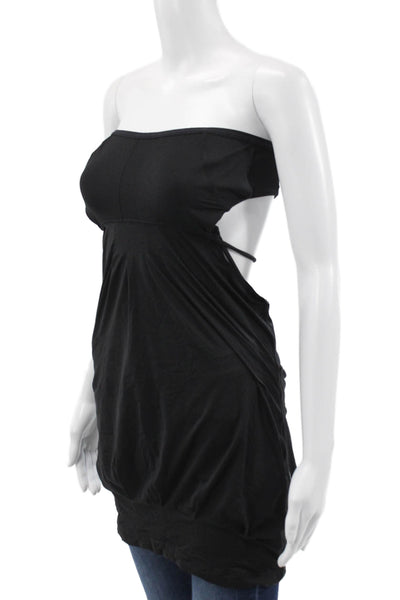 Lululemon Women Blazer Black V-Neck Button Solid Poly Rayon Spandex Size 4