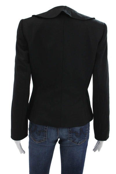 Lululemon Women Blazer Black V-Neck Button Solid Poly Rayon Spandex Size 4
