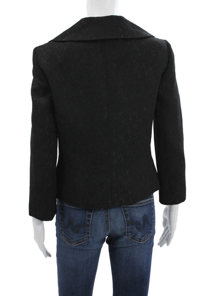 Tahari Levine Women Black Collared Button Blazer Long Sleeve Polyester Size 4