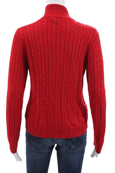 Lauren Ralph Lauren Unisex Full Zip High Neck Red Sweater Size S